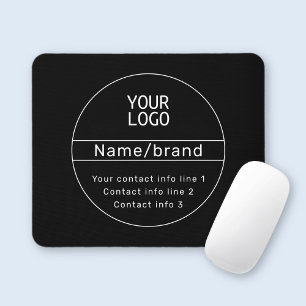 Retro-Modern Business or Brand Contact info Mouse Mat