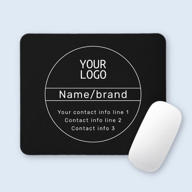 Retro-Modern Business or Brand Contact info Mouse Mat (Creator Uploaded)