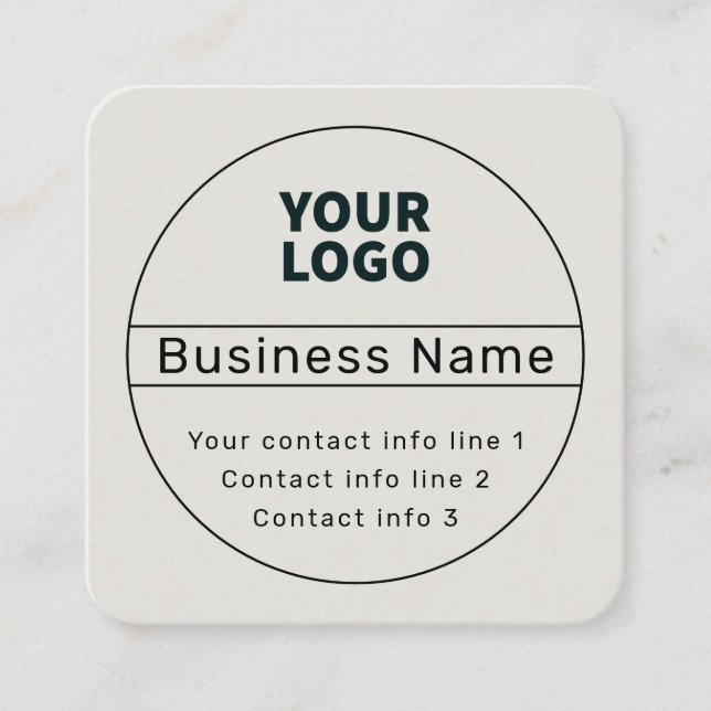 Retro-Modern Business or Brand Contact info Square Business Card (Front)
