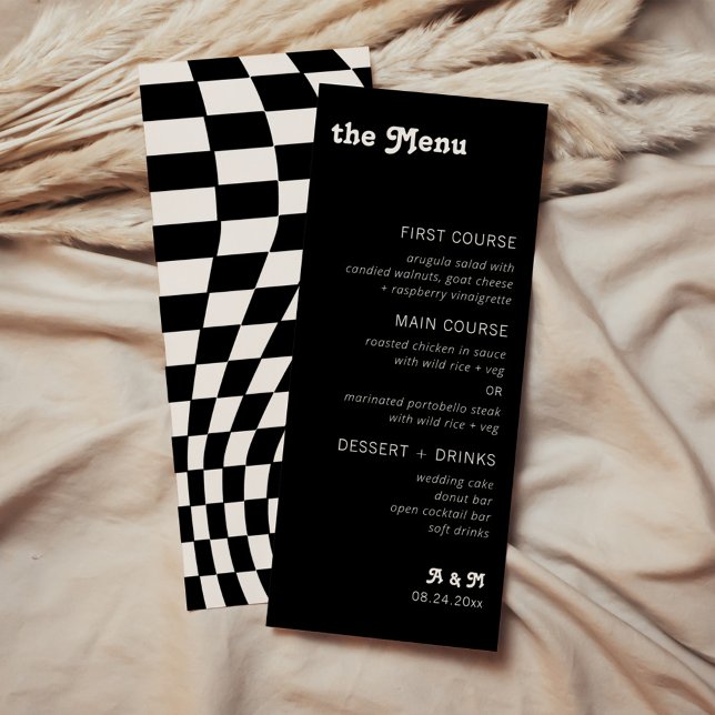 Retro Modern Chic Chequered Menu (Creator Uploaded)