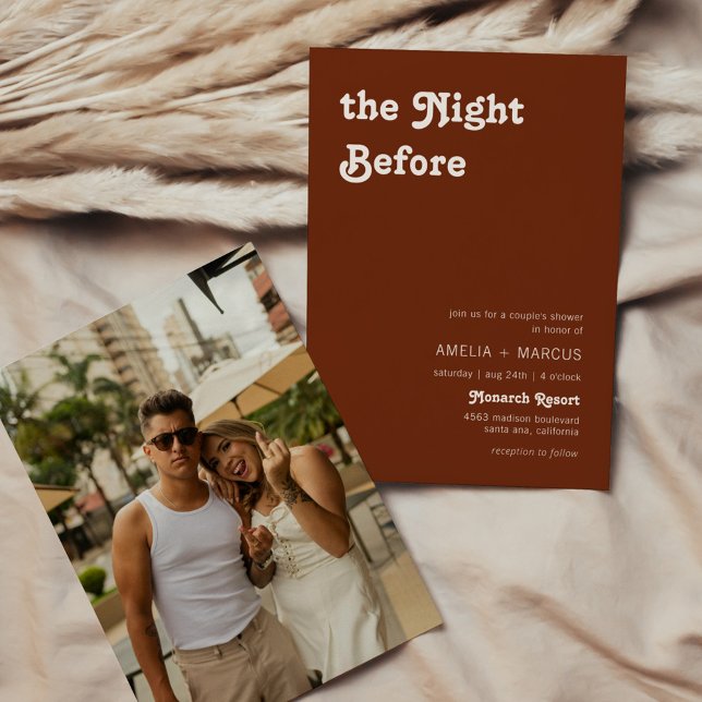 Retro Modern Chic Terracotta Couple's Shower Invitation (Creator Uploaded)