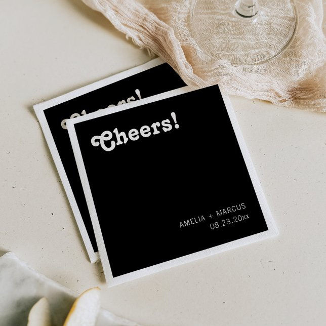 Retro Modern Chic Wedding Napkin (Creator Uploaded)