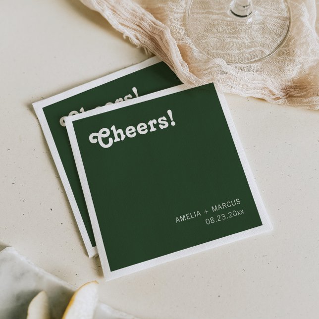 Retro Modern Chic Wedding Napkin (Creator Uploaded)