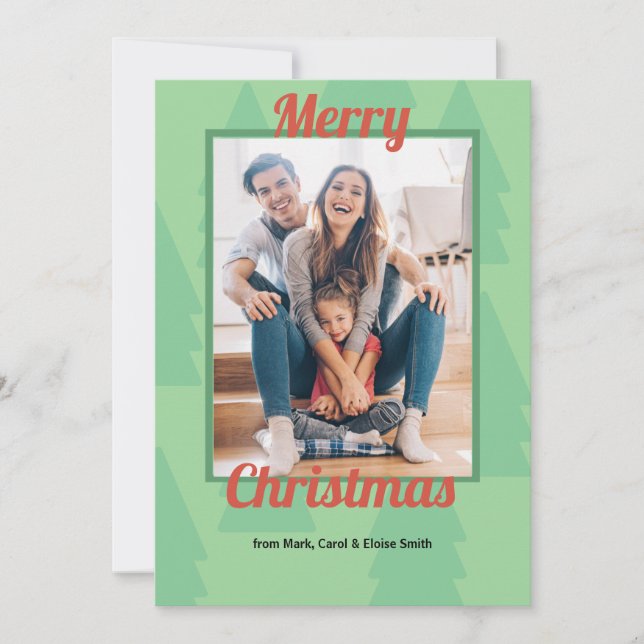 Retro Modern Christmas Holiday Card (Front)