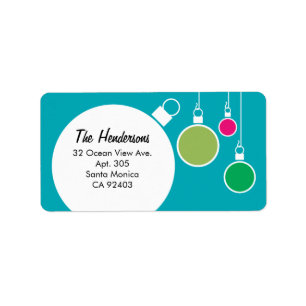 Retro Modern Christmas Return Address Label