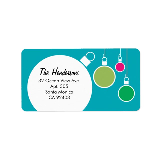 Retro Modern Christmas Return Address Label (Front)