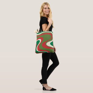 Retro Modern Christmas Swirls Abstract Tote Bag