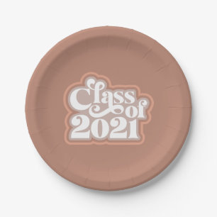 Retro Modern Class Of 2021 Paper Plate
