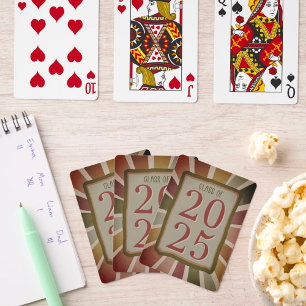 Retro Modern Colourful Class of 2025 Graduation Playing Cards