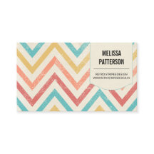 Retro Modern Colourful Stripes Business Card