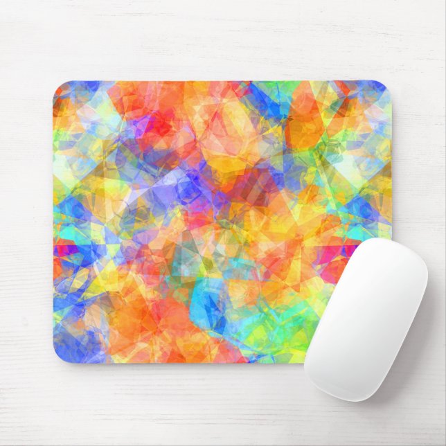Retro Modern Cool Funky Polygon Mosaic Art Pattern Mouse Mat (With Mouse)