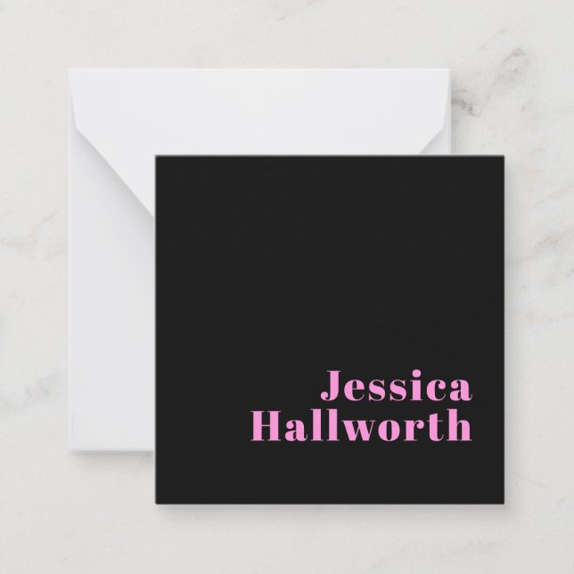 Retro-modern Editable Text | Black & Pink Card (Front)