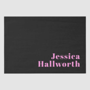 Retro-modern Editable Text   Black & Pink Tissue Paper
