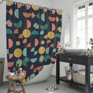 Retro Modern Elegant Geometric Tribal Shower Curtain