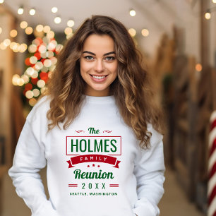 Retro Modern Family Reunion Logo Christmas Sweatshirt