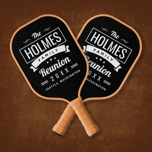 Retro Modern Family Reunion Pickleball Paddle