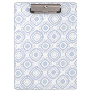 Retro Modern Geometric Shapes in White and Blue Clipboard