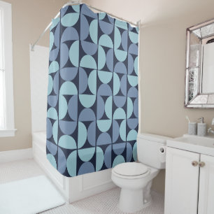 Retro Modern Geometric Shower Curtain