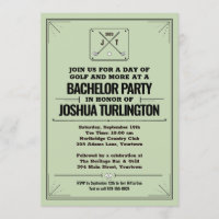 Retro Modern Golf Outing Bachelor Birthday Party