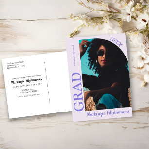 Retro Modern Graduation Invitation Postcard