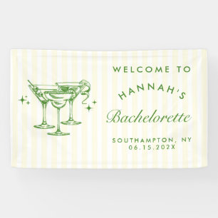 Retro Modern Green Cocktail Bachelorette Banner