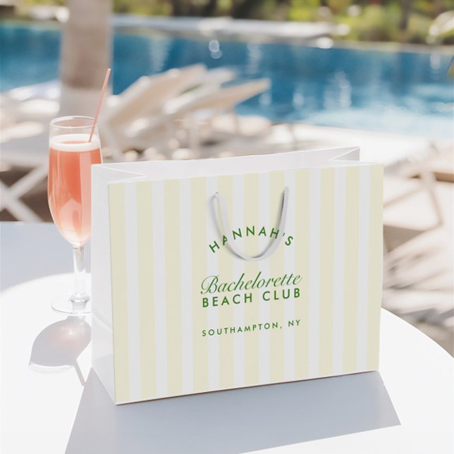 Retro Modern Green & Yellow Bachelorette Large Gift Bag (Retro Modern Green & Yellow Bachelorette Large Gift Bag)