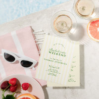 Retro Modern Green & Yellow Bachelorette Weekend