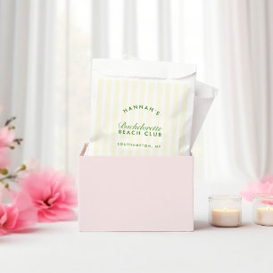 Retro Modern Green & Yellow Stripes Bachelorette Favour Bags