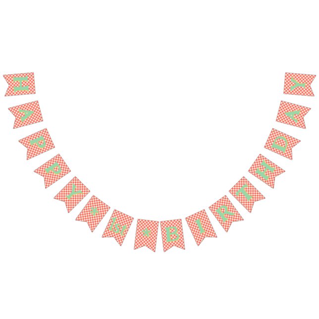 Retro Modern Happy 1st Birthday bunting  (All)