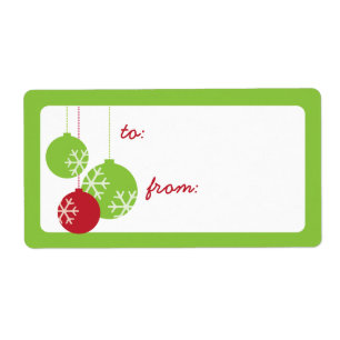 Retro Modern Holiday Ornaments Christmas Gift Tags
