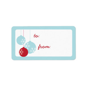 Retro Modern Holiday Ornaments Christmas Gift Tags