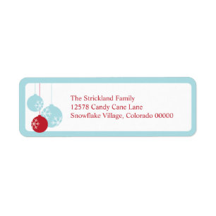 Retro Modern Holiday Ornaments Christmas Labels