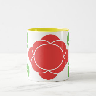 retro modern in red, green Two-Tone coffee mug