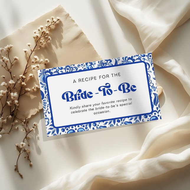 Retro Modern Italian Bridal Shower Recipe Share Enclosure Card (Creator Uploaded)