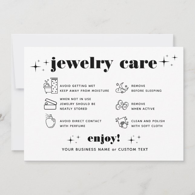 Retro Modern Jewellery Care Thank You Company Logo Invitation (Front)