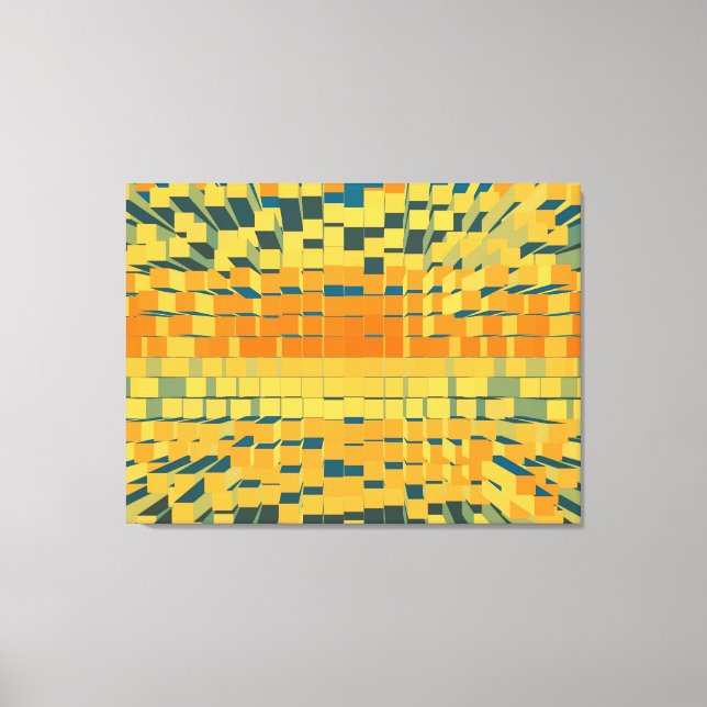 Retro modern liquid abstraction canvas print (Front)
