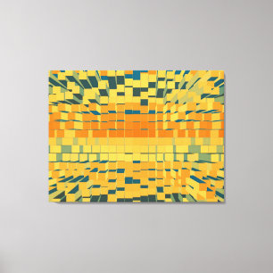 Retro modern liquid abstraction canvas print