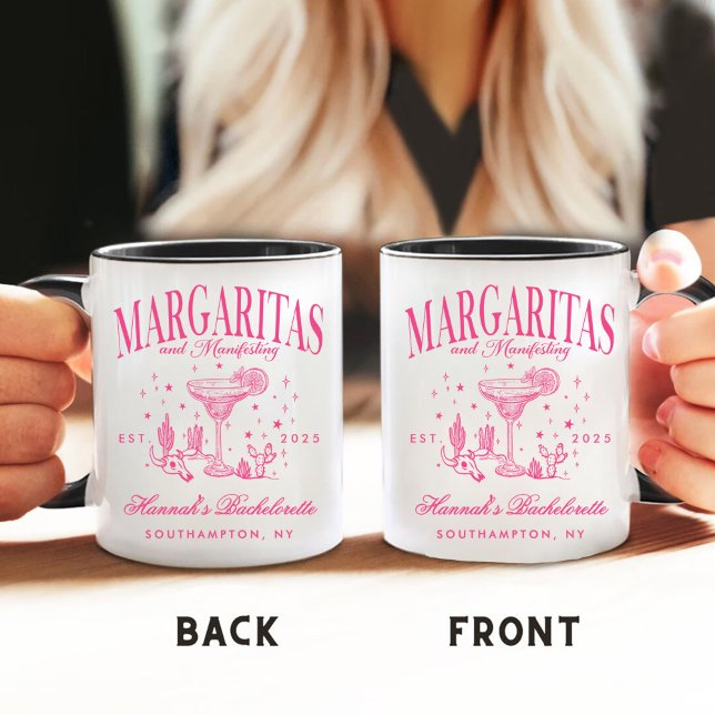 Retro Modern Margaritas and Matrimony Striped Bach Coffee Mug (Creator Uploaded)