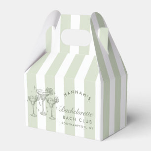 Retro Modern Margaritas and Matrimony Striped Bach Favour Box