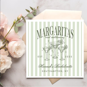 Retro Modern Margaritas and Matrimony Striped Bach Napkin