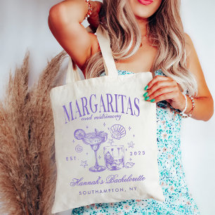 Retro Modern Margaritas and Matrimony Striped Bach Tote Bag