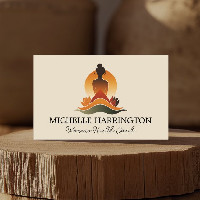 Retro Modern Meditative Grace Life Coach, Holistic Business Card (Creator Uploaded)