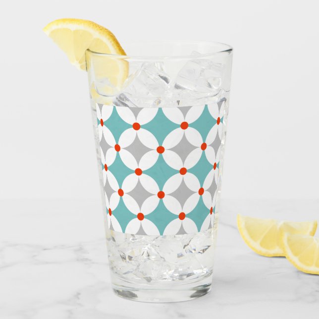 Retro Modern Mid Century Geometric Pattern Glass (Front Ice)