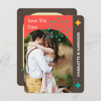 Retro Modern Mid Century Photo Save The Date