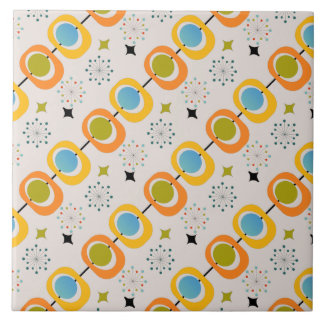 Retro Modern Mid Century Starburst Pattern Tile