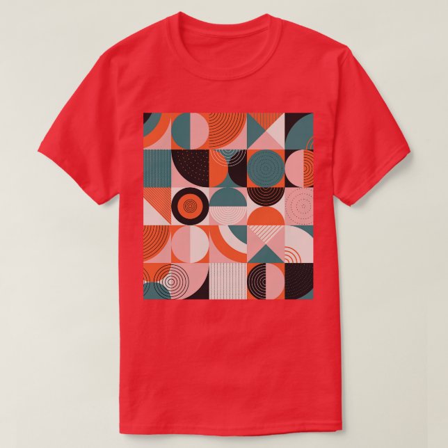 Retro Modern MidCentury Geometric Pattern T-Shirt (Design Front)