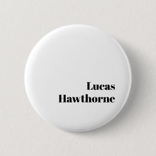 Retro Modern Minimal Name or Business Branding 6 Cm Round Badge