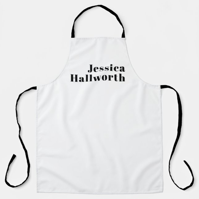 Retro Modern Minimal Name or Business Template Apron (Front)