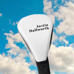 Retro Modern Minimal Name or Business Template Golf Head Cover