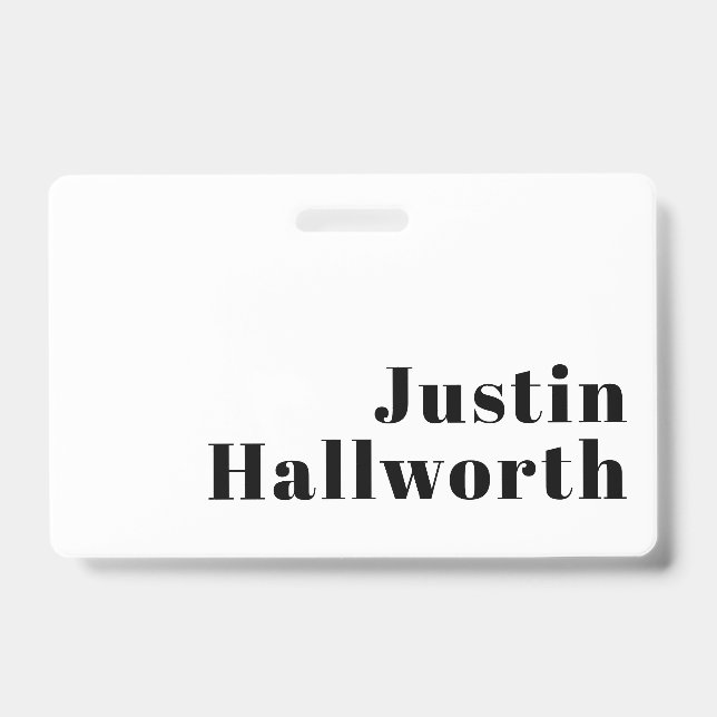 Retro Modern Minimal Name or Business Template ID Badge (Front)